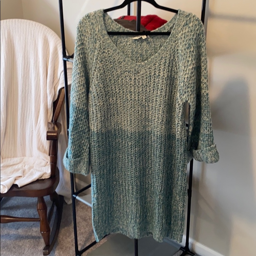 Turquoise ombré sweater dress